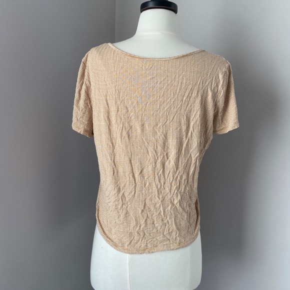 Yellow Stripe Cropped Flow Tee - Picture 2 of 3